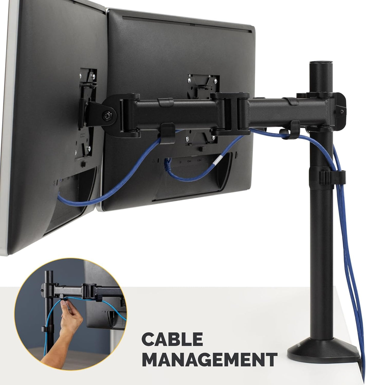 Fellowes Reflex Dual Arm Tilt & Swivel 27" Flat Screen Monitor Desk Mount - Kazoop 