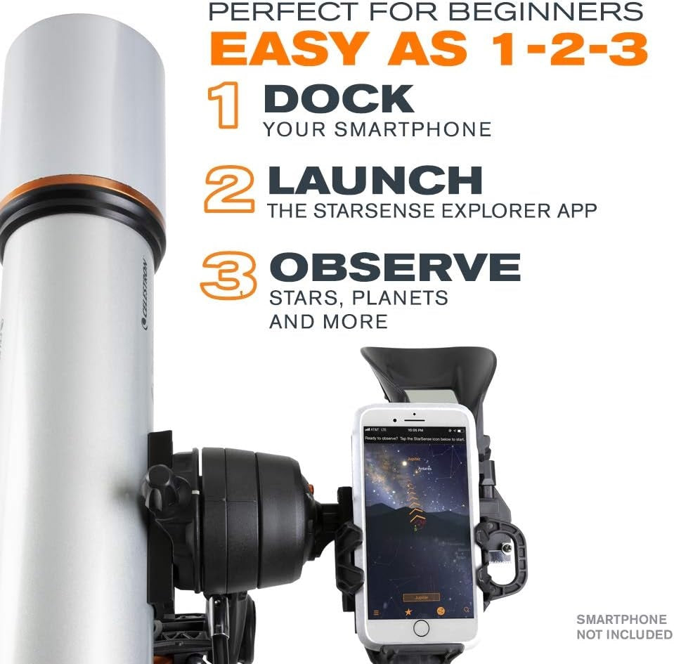 Celestron StarSense Explorer DX 102AZ App-Enabled Refractor Telescope - Grey