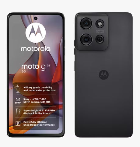 Motorola Moto G75 6.78'' 5G Smartphone 8+256GB Unlocked SIM-Free - Charcoal