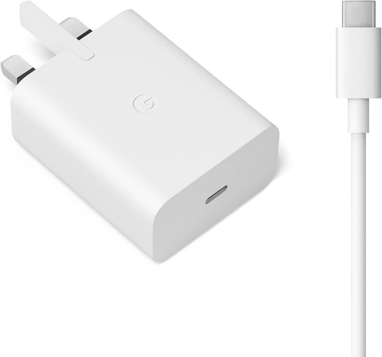 Google Pixel 2021 30W USB-C Fast Charger Plug with Type C Cable - White