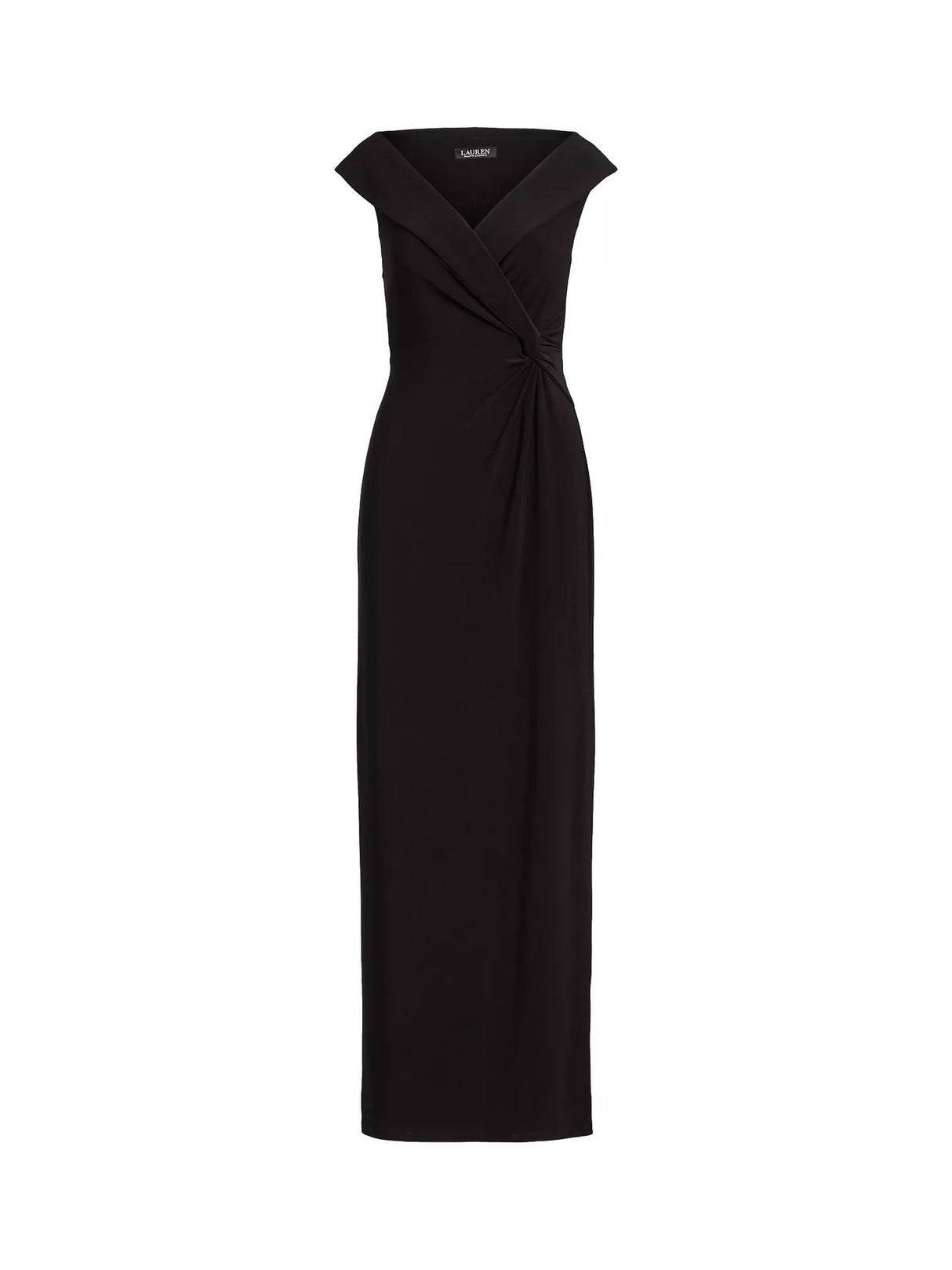 Ralph Lauren Leonidas Floor Length Column Gown Dress - Black - Size 12 - Kazoop 