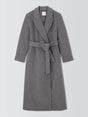 John Lewis Wool Blend Tailored Long Tie Belt Wrap Coat - Grey - Size 12 - Kazoop 