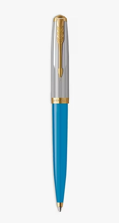 Parker 51 Premium Collection Gold Trim Ballpoint Pen - Turquoise