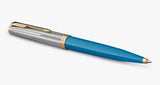 Parker 51 Premium Collection Gold Trim Ballpoint Pen - Turquoise