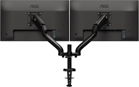 AOC AD110D0 Adjustable Dual Monitor Mount for 13 to 31.5'' Monitors - Black - Kazoop 