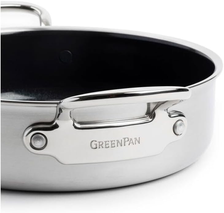 GreenPan Premiere 26cm 3.8L Stainless Steel Non-Stick Casserole with Lid