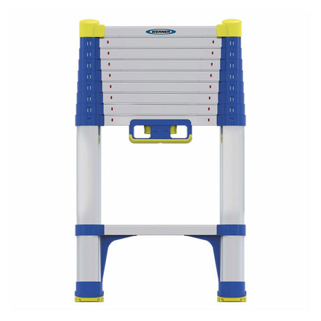 Werner 85029 Telescopic Soft Close Extension Ladder 2.9m 10 Rung - Silver - Kazoop 