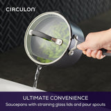 Circulon ScratchDefense Non-Stick Saucepan & Straining Lid 3 Piece Set - Kazoop 