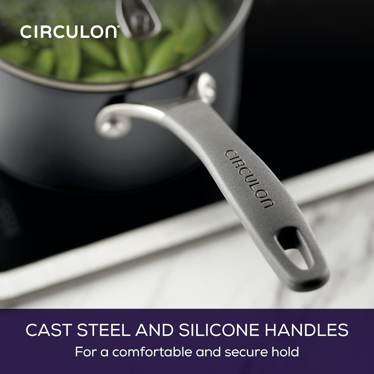 Circulon ScratchDefense Non-Stick Saucepan & Straining Lid 3 Piece Set - Kazoop 