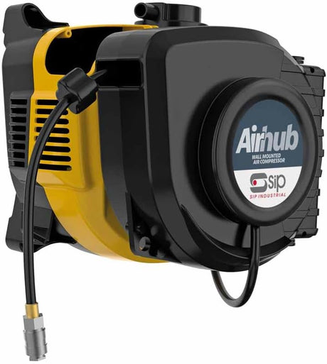 SIP 05323 AirHub Wall Mounted Direct Drive Compressor 9m Air Hose - Black - Kazoop 