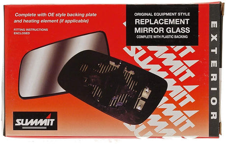 Summit Replacement Heated Mirror Glass With Backing Plate - Black - Kazoop 