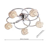 Bay Lighting Jolie Crystal Semi Flush Ceiling Light - Clear/Chrome