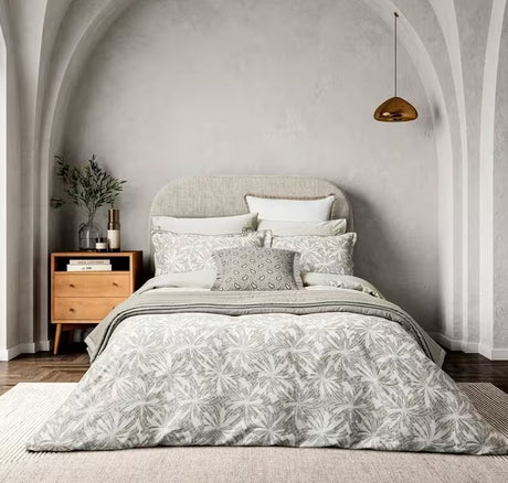 Bedeck of Belfast Cora Light Grey Cotton Sateen Duvet Cover Set - Double - Kazoop 