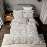 Bedeck of Belfast Cora Cotton Sateen King Size Duvet Cover Set - Light Grey