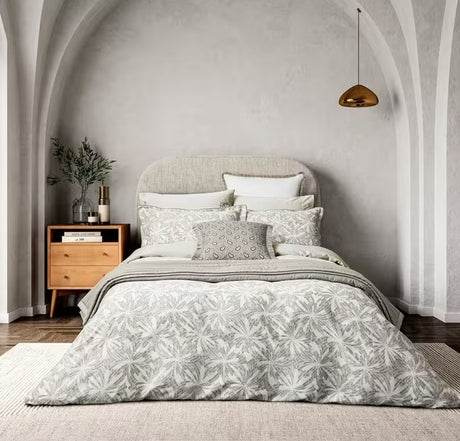 Bedeck of Belfast Cora Cotton Sateen King Size Duvet Cover Set - Light Grey - Kazoop 