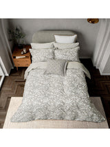 Bedeck of Belfast Cora Floral Cotton Super King Duvet Cover - Light Grey - Kazoop 