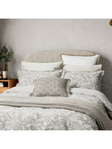 Bedeck of Belfast Cora Floral Cotton Super King Duvet Cover - Light Grey - Kazoop 