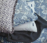 Bedeck of Belfast Miya Soft Cable Knit Throw 200 x 150cm - Blue Chambray