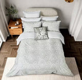 Bedeck of Belfast Amalia Cotton Sateen King Duvet Cover Set - White/Multi