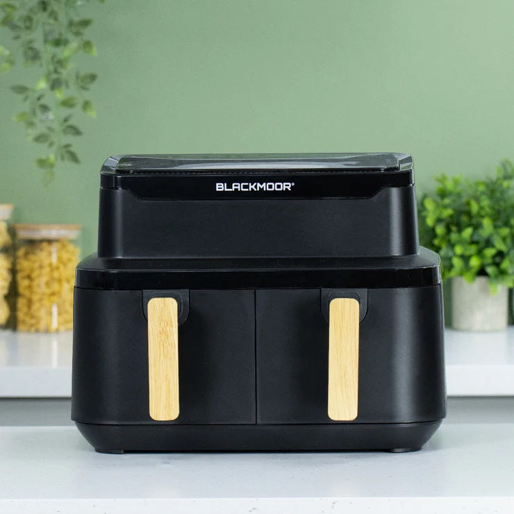 Blackmoor Nordic Style Dual Basket 8.5L Air Fryer 2600W - Black