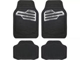 Streetwize Adonia "Metallic" Carbon Heavy Duty Universal Car Heel Mat Set - Kazoop 