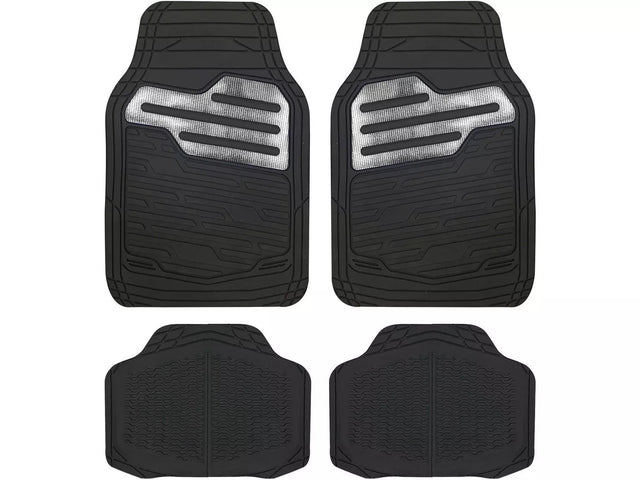 Streetwize Adonia "Metallic" Carbon Heavy Duty Universal Car Heel Mat Set - Kazoop 