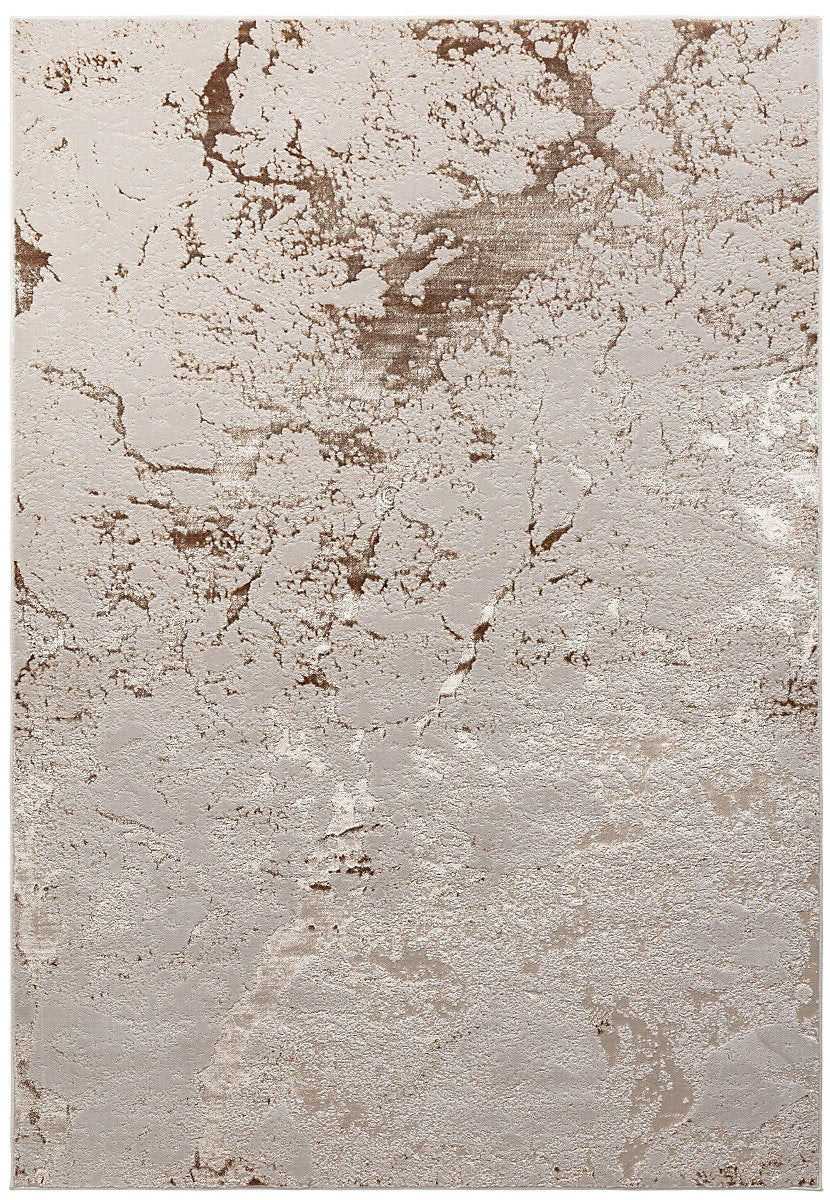 Aurora Strata AU16 Marble Rug 160 x 230cm - Metallic Beige Bronze & Grey