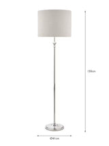 Laura Ashley Highgrove Linen Drum Shade Classic Floor Lamp - Polished Nickel