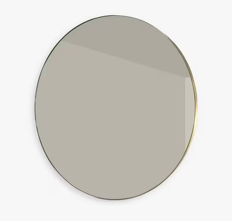 HiB Fusion Dia.80cm Thin Metal Round Bathroom Wall Mirror - Brushed Brass - Kazoop 