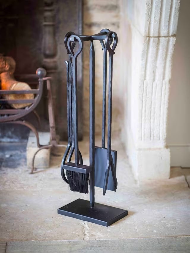 Garden Trading Wrought Iron Fireside Set of 4 Tools - Antiqued Brown