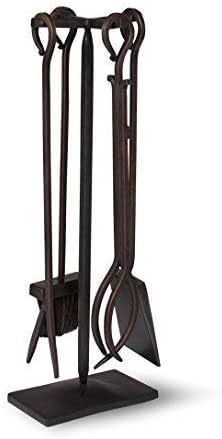 Garden Trading Wrought Iron Fireside Set of 4 Tools - Antiqued Brown