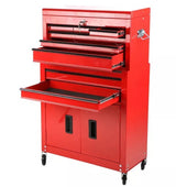 Halfords 8 Drawer & Cabinet Workshop Tool Centre - Red