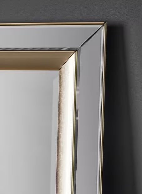 Gallery Direct Phantom Rectangular Frame Wall Mirror 109.5 x 79cm - Gold