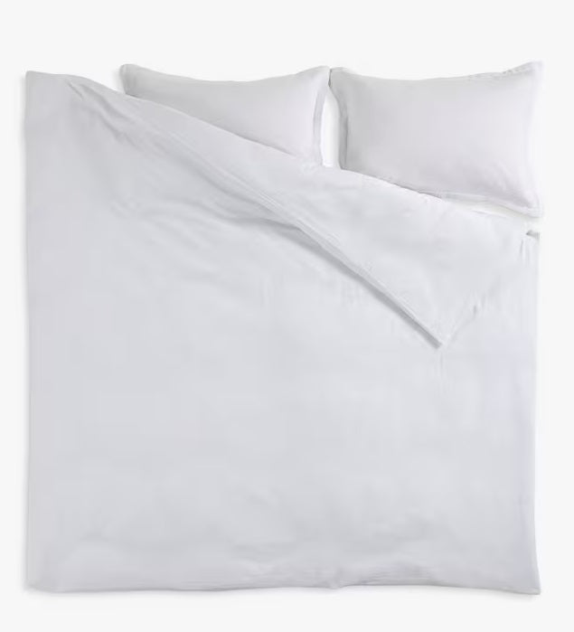 Christy Organic Retreat White Super Soft Cotton Duvet Cover Set - Double