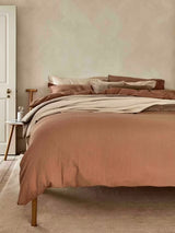 Christy Organic Retreat Soft Cotton Super King Duvet Cover Set - Clay