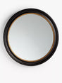 John Lewis Georgian Large Round Wood Wall Mirror 100cm - Black/Gold - Kazoop 