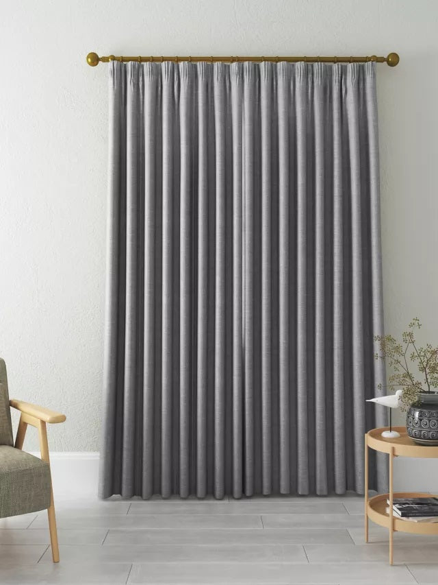 John Lewis Blackout/Thermal Lined Pencil Pleat Curtains 167 x 274cm - Grey - Kazoop 