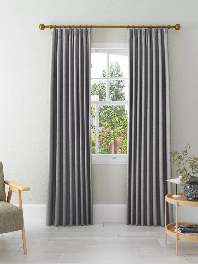 John Lewis Blackout/Thermal Lined Pencil Pleat Curtains 167 x 274cm - Grey - Kazoop 