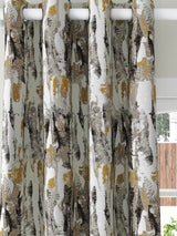 Harlequin Takara Pair Lined Eyelet Curtains 167 x 182cm - Mustard/Charcoal