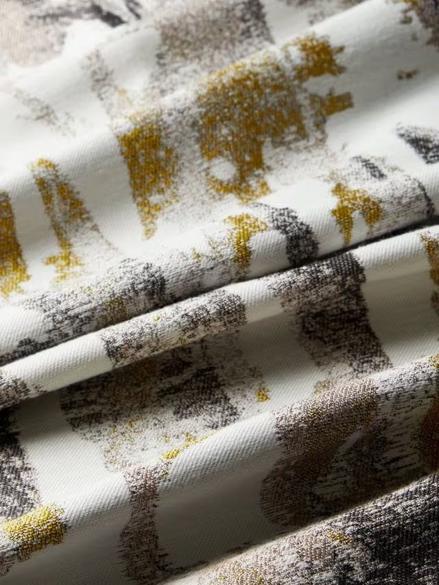 Harlequin Takara Pair Lined Eyelet Curtains 167 x 182cm - Mustard/Charcoal