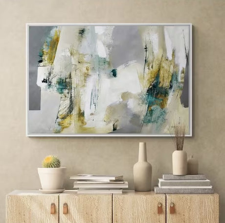 John Lewis Natasha Barnes 'Cornwall Harbour' Abstract Canvas Print 60 x 90cm - Kazoop 