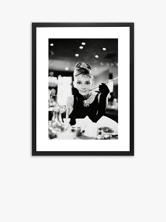 Audrey Hepburn Breakfast at Tiffany's Framed Print & Mount 86 x 66cm - Kazoop 