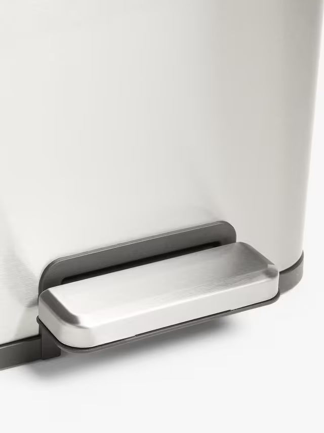 John Lewis 2 Section 60L Recycling Pedal Bin with Handles - Stainless Steel - Kazoop 