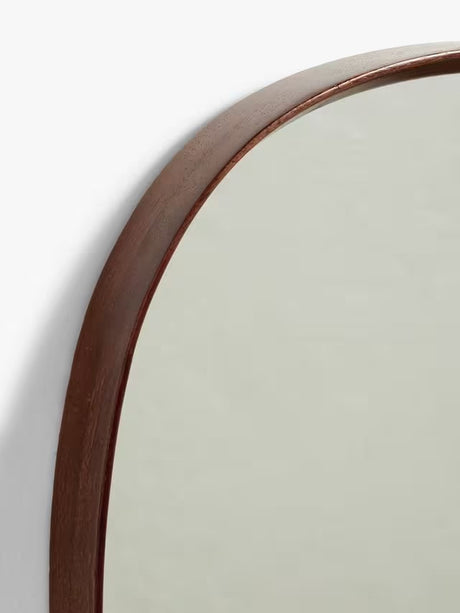 John Lewis Mid Century Retro Square Wood Wall Mirror 65 x 65cm - Walnut