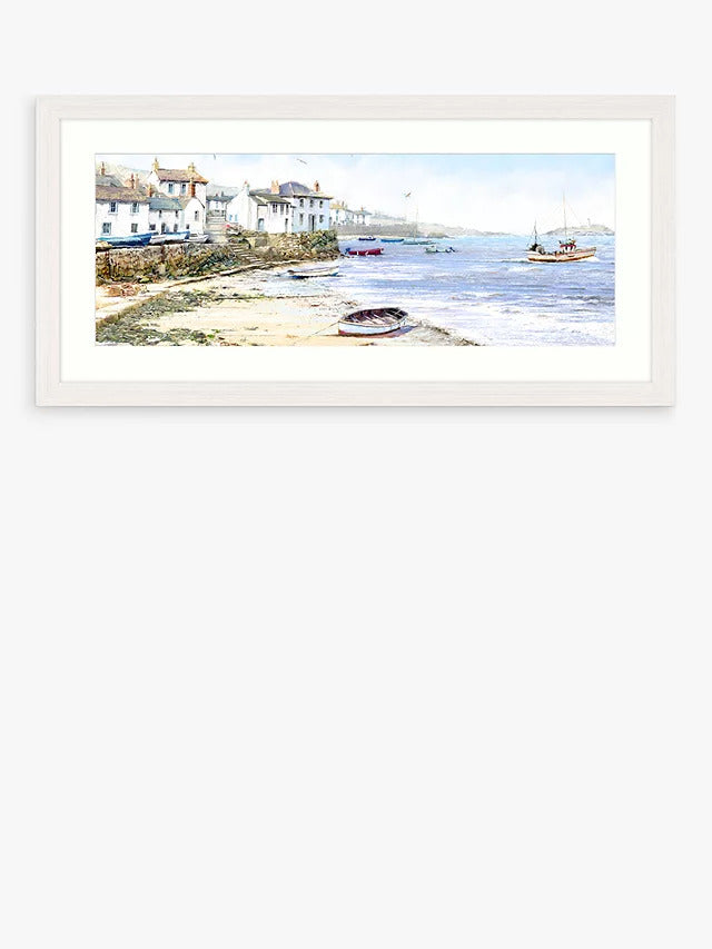 John Lewis Richard Macneil 'Cornwall' Framed Print & Mount 52 x 107cm - Blue - Kazoop 