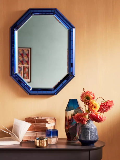 John Lewis + Matthew Williamson Bevelled Glass Wall Mirror 66 x 50cm - Blue