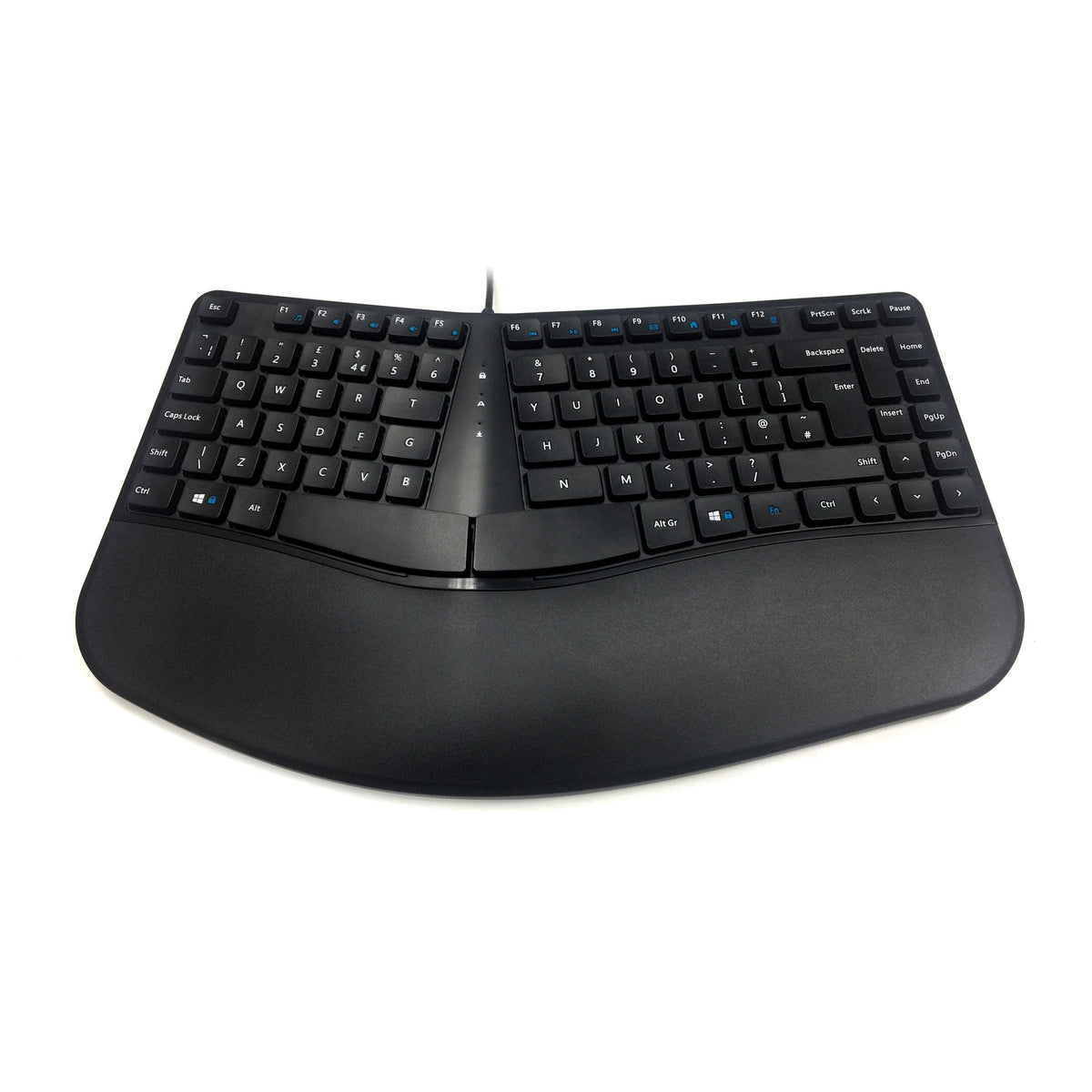 Ceratech Accuratus Contour Wired Split Key Curved Keyboard - UK - Black - Kazoop 