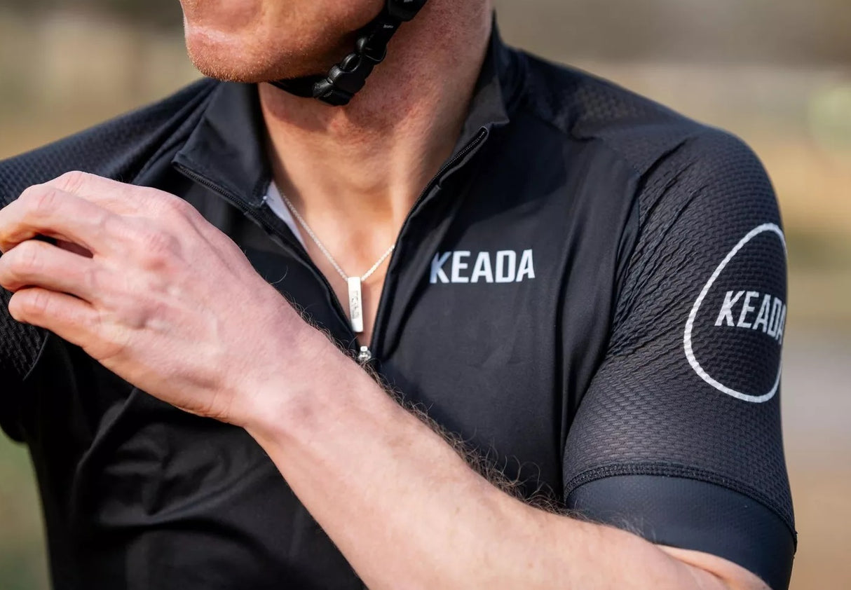 Keada Sports Men's Essential Short Sleeved Cycling Jersey - Size M - Black