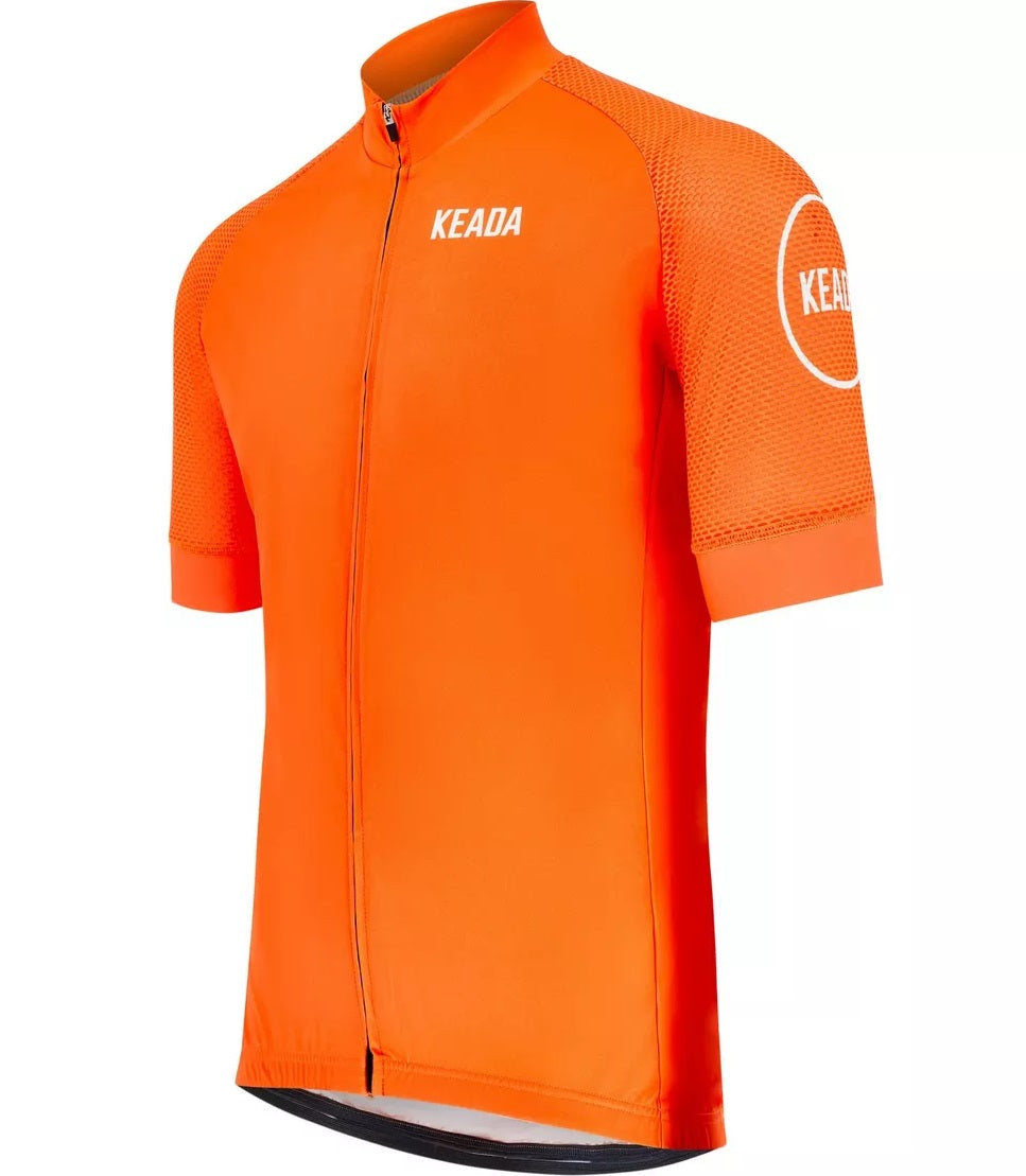 Keada Sports Women's Essential Short Sleeved Orange Cycling Jersey - Medium