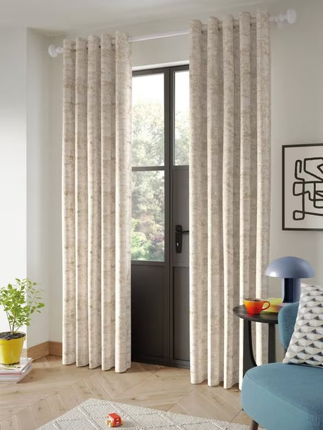 John Lewis Cala Weave Pair Lined Eyelet Curtains W167 x Drop 228cm - Gold